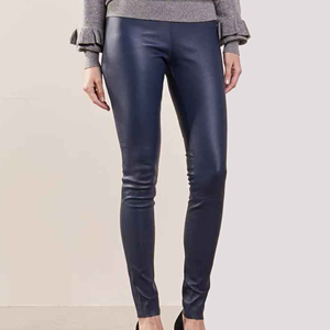 Nouvelle saison produit de vente en gros de haute qualité pantalon de nouveau style pantalon à taille haute pantalon à jambe droite en cuir ample pour les femmes - Product Image 2