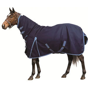 Alfombra de caballo de invierno Color Poliéster a prueba de viento Manta de equitación con cuello completo - Product Image 4