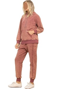 Sudadera con capucha oversize de invierno para mujer, de algodón 100%, con forro, lavado ácido personalizado, estilo vintage, con logotipos serigrafiados en la parte delantera, antiarrugas. - Product Image 6