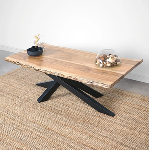 โต๊ะกาแฟที่ทันสมัยด้านบนเป็นไม้เนื้อแข็งและขอบธรรมชาติ-Mikado - Product Image 3