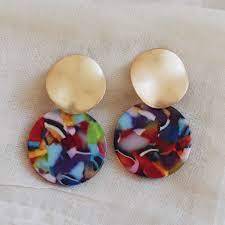 Pendientes de resina, regalo para ella, pendientes de resina para uso festivo, pendientes de resina, joyería única hecha a mano para niñas, para usar en bodas - Product Image 4
