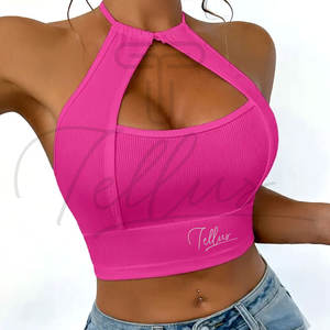 Vente en gros de t-shirts courts formels pour femmes de haute qualité, en spandex et nylon, séchage rapide, respirants, mode estivale - Product Image 3