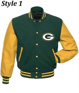 100% cuero de vaca Varsity Letterman chaquetas Cachemira lana OEM servicio variedades disponibles - Product Image 2