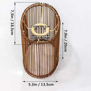 Handwoven Wicker <b>Rattan</b> Lampshade <b>Cover</b> Ceiligh Shade for Pendant or Chandelier Fixture Home Decor - Product Image 4