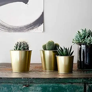 Handcrafted Gold Plated Finish Glossy <b>Metal</b> Planters <b>Basket</b> Design for Home & Garden Decoration Simple Design at Eco-Friendly - Product Image 5