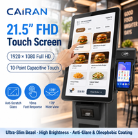 Système de point de vente Cairan, kiosque de commande et de paiement Android 21,5 pouces, imprimante thermique 80 mm, scanner 2D, lecteur NFC sous l'écran, SDK