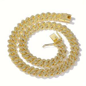 Collar de Cadena Cubana de Lujo con Incrustaciones de Diamantes, Chapado en Rodio con Acabado Dorado, Moissanita, Estilo Hip Hop, Regalo Ortodoxo, Joyería para Fiestas - Product Image 5