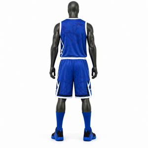 Uniforme de Baloncesto Personalizado para Hombre, Azul, Transpirable, de Malla, Sublimado, Pantalones Cortos Deportivos para Equipo, Venta al Por Mayor OEM - Product Image 3