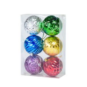 ชุดเครื่องประดับต้นคริสต์มาสขนาด 8 ซม. 6 ชิ้น รูปทรงและสีสันหลากหลาย - Product Image 1