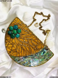 Bolso bohemio de lujo, atractivo bolso de mano con aspecto real, diamantes de imitación de resina, diseño de Metal, bolso de noche, monedero de resina de alta calidad - Product Image 4