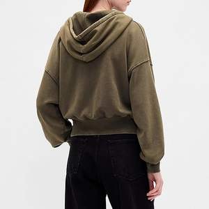 Venta al por mayor de lavado ácido cremallera sudaderas con capucha de los hombres de moda Streetwear Zip Up chaquetas con capucha logotipo personalizado Premium OEM precio de proveedor a granel - Product Image 2