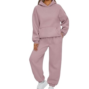 Chándal de Invierno Personalizado para Mujer, Ropa Deportiva Urbana, Hombros Caídos, Felpa de Algodón Ecológica, Cortavientos, con Dos Bolsillos Laterales y Capucha RSW - Product Image 5