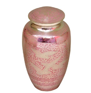 Urnas de cremación de cenizas humanas clásicas de la mejor calidad, urna de cremación grande para cenizas de pájaro plateado para ir a casa - Product Image 1