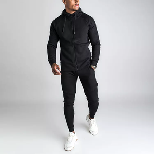 Survêtement fitness jogger personnalisable de qualité supérieure pour homme avec capuche zippée - Product Image 1