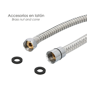 Tubo Flessibile per Doccia in Acciaio Inossidabile 2,00 Metri con Accessori in Ottone - Product Image 3