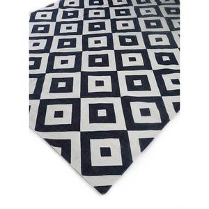Tapis en coton et jute tissé plat Alhambra gris et noir, motif géométrique Aubusson, grand kilim rectangulaire pour couloir, usage domestique - SDCT-149 - Product Image 2