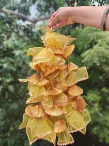 สายอินเดียที่มีสีสันสุทธิหรือ Gota พวงแขวนสำหรับฉากหลังตกแต่งผนังและวัดสำหรับตกแต่ง haldi mestangeet - Product Image 6