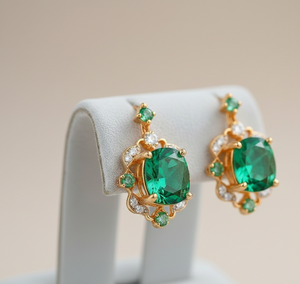 Elegante Pendiente de Gota Octogonal de Circonita Cúbica Verde Hidro de 10×12 mm, Plata de Ley 925 Chapada en Oro de 18K, Joyería Hecha a Mano de 4 Pulgadas, Regalo para Ella - Product Image 5