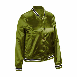 La mejor chaqueta de satén para mujer, nuevo estilo, cómodo forro de algodón, Color personalizable, transpirable, respetuoso con el medio ambiente, elegante - Product Image 1