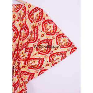 Kaftan long en coton confortable pour femme – Robe de nuit pour l'été, l'automne et le printemps – Idéal pour les soirées et les tenues de villégiature - Product Image 4