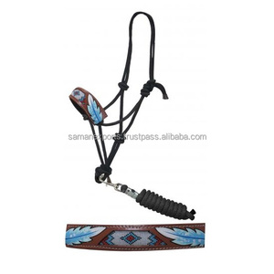 Handmade Black Nylon Beaded Rope <b>Halter</b> With Matching Lead Wholesale Top Supplier Manufacturer Saman Exports - Product Image 2