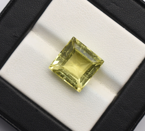 Quartz citron naturel, forme carrée, taille facetée, 12 mm, 8,40 carats, pierre précieuse en vrac - Product Image 4