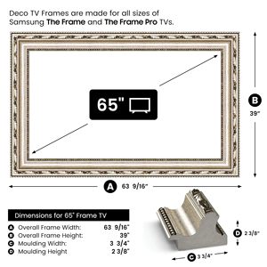 Ornate Silver Decorative TV Frame Smart TV Compatible Television Stand - Product Image 1