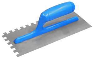 Frattazzo Usa Dentato Sup/Destro Manico Abs Blu Cm. Dentatura 28x12 mm. 5x5 - Product Image 1