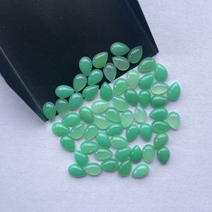 4mm 6mm 8mm Naturel Vert Bonbons Chrysoprase Poire Lisse Cabochon Lâche Gemme Semi Précieuse Anneau Fabrication de Bijoux Réglage DIY - Product Image 4