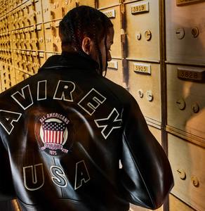 Chaqueta de Piloto Deportiva Casual Auténtica de Talla Grande Avirex para Hombre, Chaqueta Universitaria de Piel de Oveja Francesa, Chaqueta de Cuero Genuino - Product Image 3