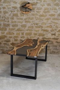 TABLE RONDE EN RÉSINE ÉPOXY POUR SALLE À MANGER Meubles Table de rivière en bois et résine pour bureau à domicile - Product Image 3