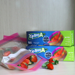 Biodegradable Double Zip Food <b>Bag</b> For Fresh Storage, <b>Snacks</b>, Fruits and Vegetables - Custom Print <b>Bag</b> - Product Image 4