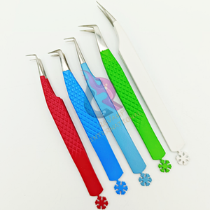 Customised Stainless Steel CNC 90 Degree Boot <b>Tweezers</b> For Mega Volume Lashes - Product Image 5