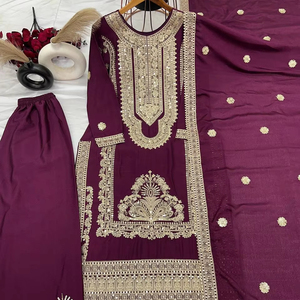 ชุดปาร์ตี้ใส่ด้านบนด้านล่างและ dupatta กับงานปักลำดับ dori - Product Image 1