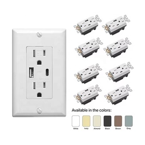 Tomacorriente Dúplex Barep con Certificación UL de 15A, Resistente a Manipulaciones, con Puertos USB A y <span class=keywords><strong>C</strong></span> de 4.8A, Receptáculo de Pared de Carga Rápida para EE. UU. - Product Image 1