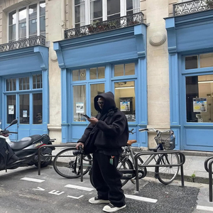 Custom 400gsm <b>Baggy</b> <b>Jogger</b> And Hoodie Track Suit Oversized Unisex Sweatpants Set Fleece Cotton Tracksuit - Product Image 1