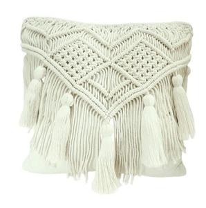 Boho macrame ปลอกหมอนอิงตกแต่งทำด้วยมือปลอกหมอนปลอกคลุมห้องนั่งเล่นพร้อมผ้าฝ้าย100%