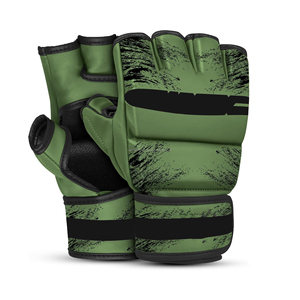Professional Custom Leather MMA Boxing Gloves Non-Slip Breathable Half Finger Lightweight Hook Loop Closure DWELT GEARS OEM - Product Image 1