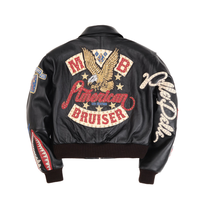 Chaqueta de Cuero Vacuno Personalizada para Hombre, Chaqueta de Motociclista con Cuello Alto para Hombre