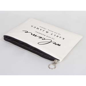 Elegant Custom Cotton Canvas Wedding Clutch Bag with Zipper Closure Bridesmaid Gift Daily Use <b>Pouch</b> Bag For Multiple Repeat Use - Product Image 3