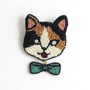 Meilleure qualité nouveau Design fil de lingot broches en gros broches perlées à bas prix belle mode chat visage broche #007485848 - Product Image 1