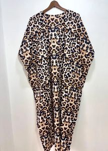 Caftan 100% coton fait à la main vêtements de nuit confortables vêtements de nuit d'été respirant Maxi robe naturelle longueur au sol imprimé léopard - Product Image 3