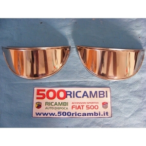 Enjoliveurs d'éclairage FIAT 500 F L R Cromate Coppia Palpebre Per Corici Faro Proiettore Anteriore - Product Image 1