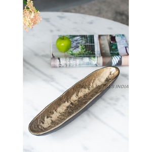 Fabricant de bol en métal en forme de feuille d'argent Design élégant avec finition texturée pour la décoration intérieure et l'accent de table à manger élégant - Product Image 2