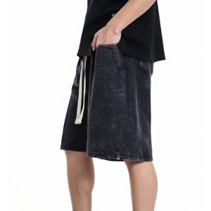 Pantalones cortos de secado rápido informales de 100% algodón 260G para hombre con lavado ácido y pantalones cortos deportivos holgados - Product Image 2