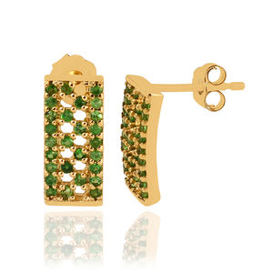 Diseño de lujo chapado en oro 925 color plata esterlina circón piedras preciosas tachuelas pendiente para mujer joyería de regalo - Product Image 3