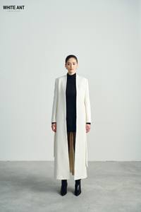 Luxury NAAMAH HANDMADE <b>COATS</b> Design Factory Price Tweed Wool <b>Women</b> <b>Long</b> <b>Coat</b> With Straps Hot-selling Winter <b>Coat</b> for <b>Women</b> - Product Image 5