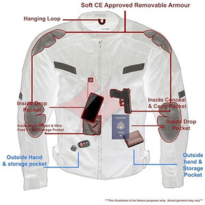 Chaqueta de Motociclista Unisex, Equipo de Protección para Motociclistas, Chaqueta de Motocicleta Negra para Todas las Estaciones, Malla Acolchada Transpirable y Protectora - Product Image 3