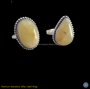 Nouvelle arrivée véritable bague en cristal opale jaune bijoux faits à la main réglable bagues Premium pour hommes femmes en vrac bijoux bague en pierres précieuses - Product Image 6