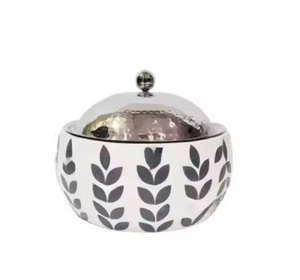 Nouvelle marmite-casserole en bois et acier inoxydable, faite à la main, de style arabe moderne, chauffe-plats en métal du Golfe pour service - Product Image 5